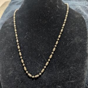 Vintage Seed Bead Necklace Black Barrel Beads Boho Tribal Style